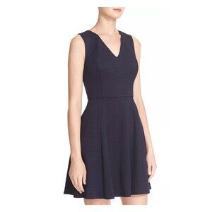 TED BAKER Tawney Navy Blue Skater Fit & Flare Keyhole Dress